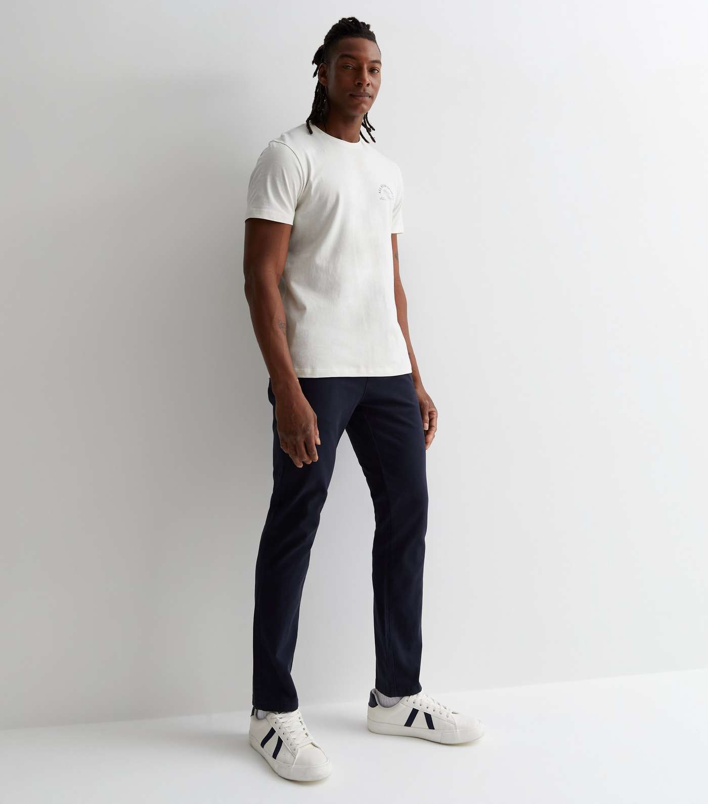 Only & Sons Navy Cotton Slim Fit Chinos Image 3