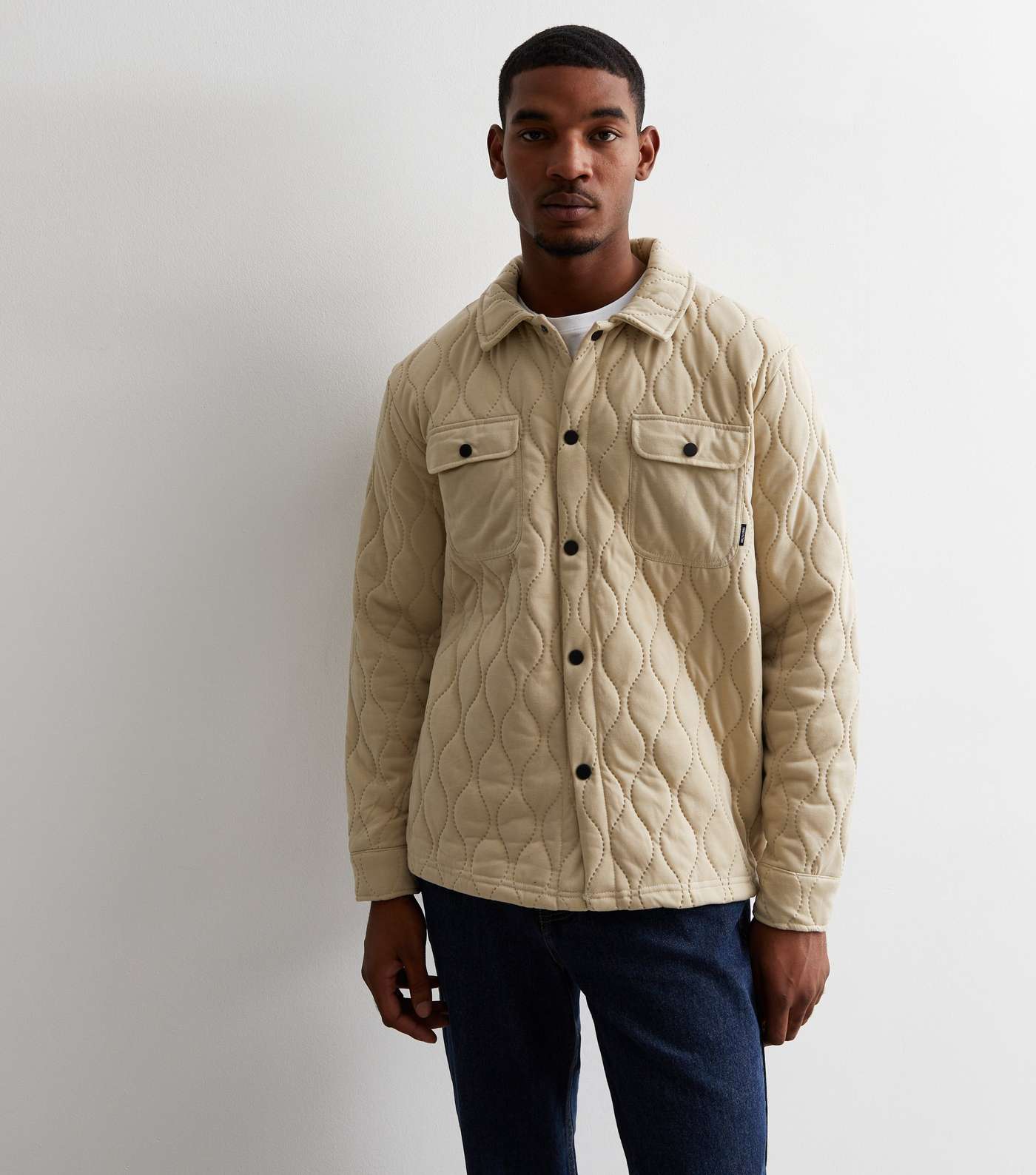 Only & Sons Stone Quilted Long Sleeve Jacket Image 3