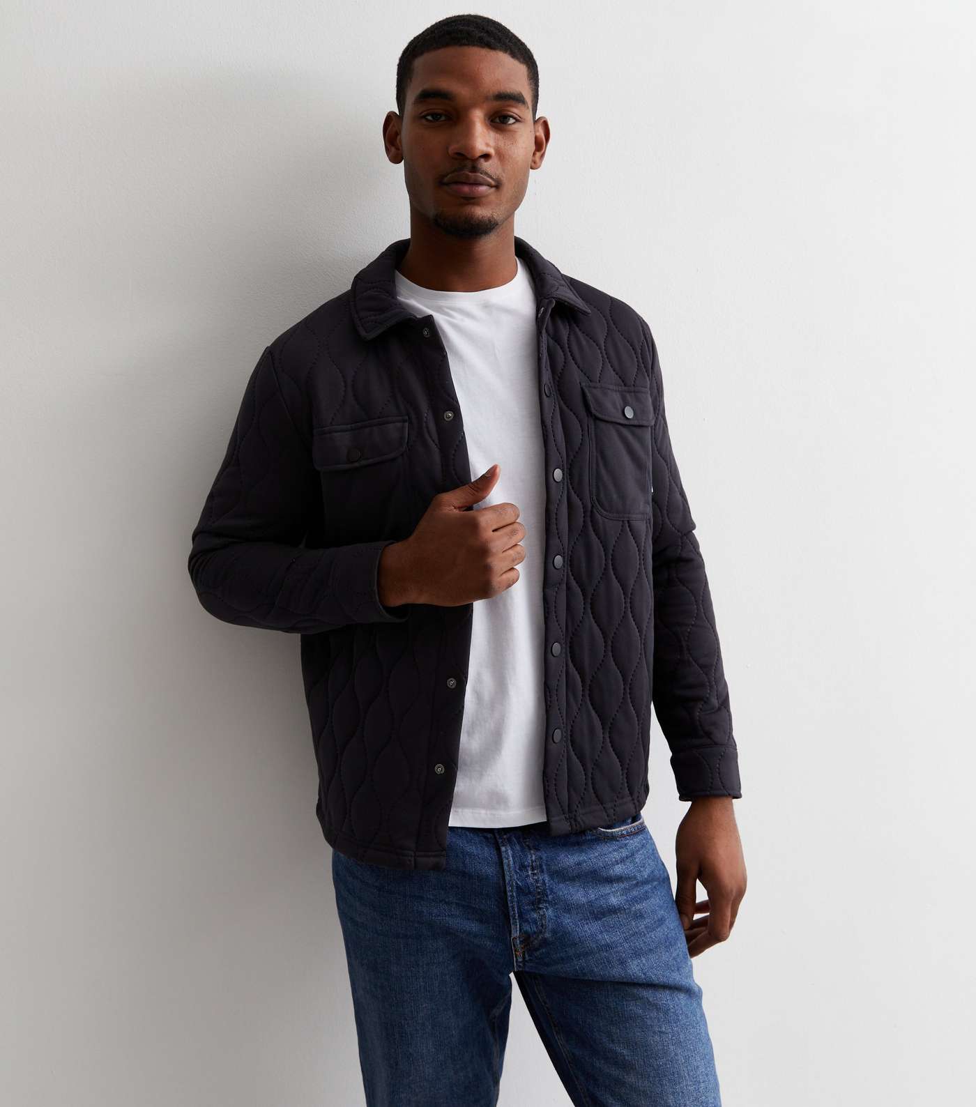 Only & Sons Navy Quilted Long Sleeve Jacket Image 2