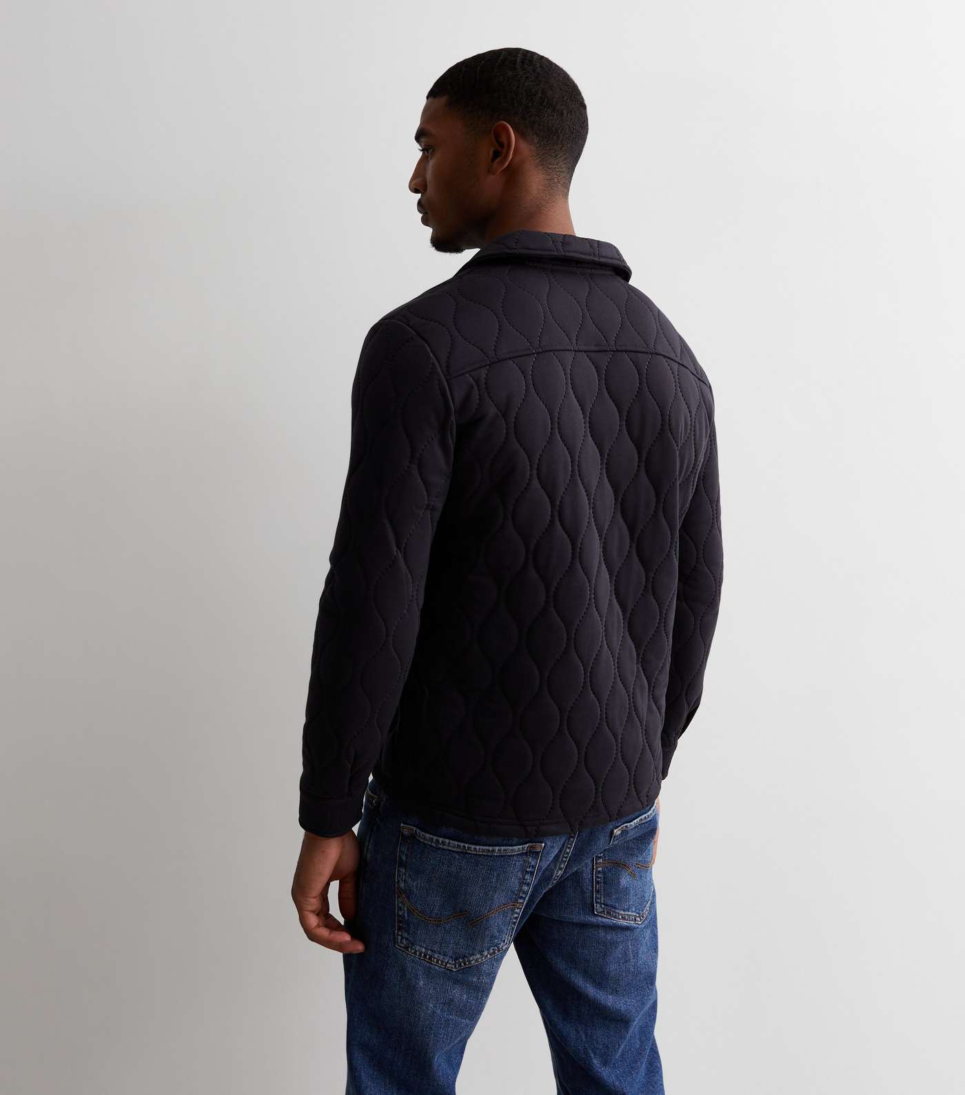 Only & Sons Navy Quilted Long Sleeve Jacket Image 4