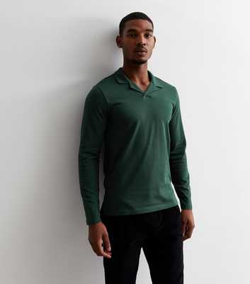 Only & Sons Dark Green Cotton Split Neck Shirt