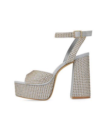 Glittering embellished store high heeled sandals