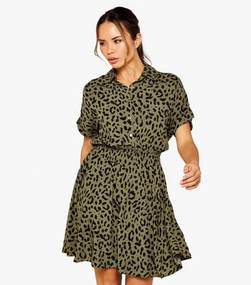 New look animal clearance print shirt dress