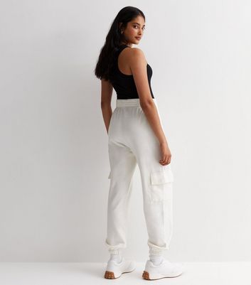 White cargo hot sale joggers