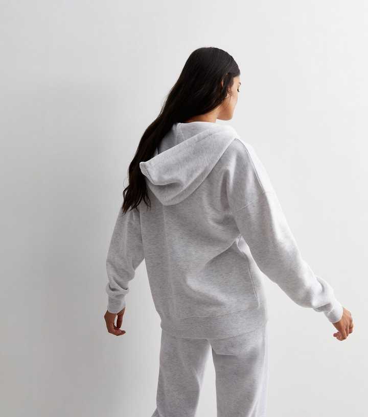 Light Grey Zip Up Hoodie | New Look