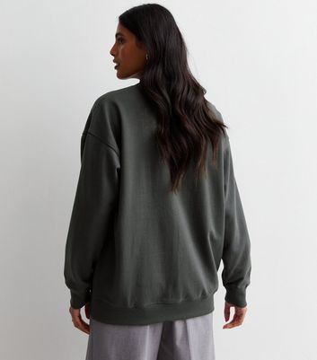 Dark Grey Brooklyn Logo Sweatshirt | New Look