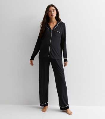 Pyjama grossesse manches courtes - Noir