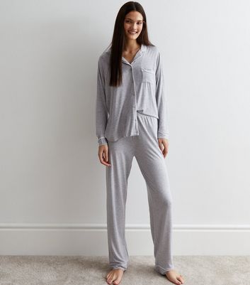 Grey Revere Trouser Pyjama Set New Look