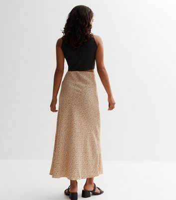 Petite Stone Spot Midaxi Skirt New Look
