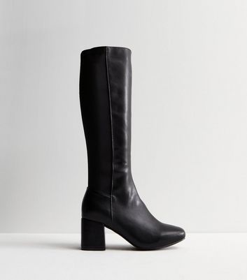 Leather high 2025 heel booties