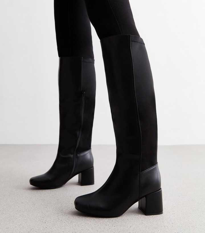 block heel stretch boots