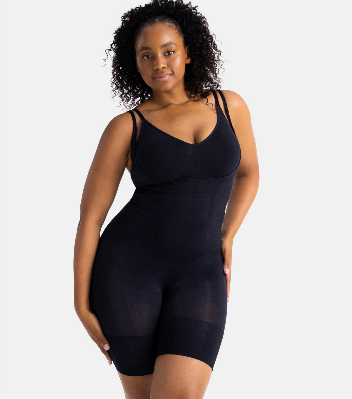 Women's Black Open Bust Shaping Bodysuit Dorina New Look