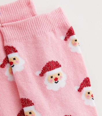 Pink Santa Christmas Socks In A Bag New Look