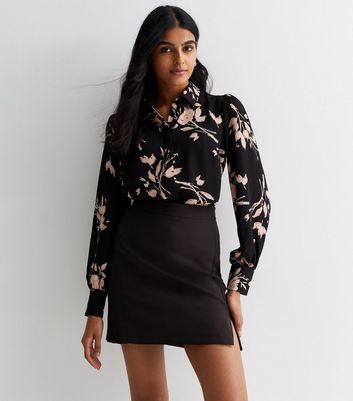 トップス FloraCore Flower long sleeve shits Black Floral Lace Fitted Mesh Crew Neck Long Sleeve Tee | Express