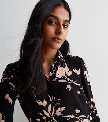 Black floral shop shirt womens