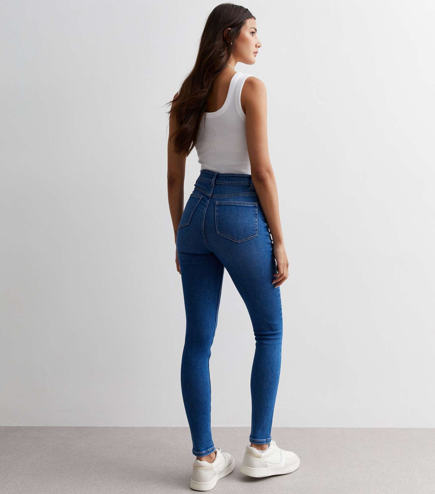 Bright Blue High Waist Hallie Super Skinny Jeans Image 4