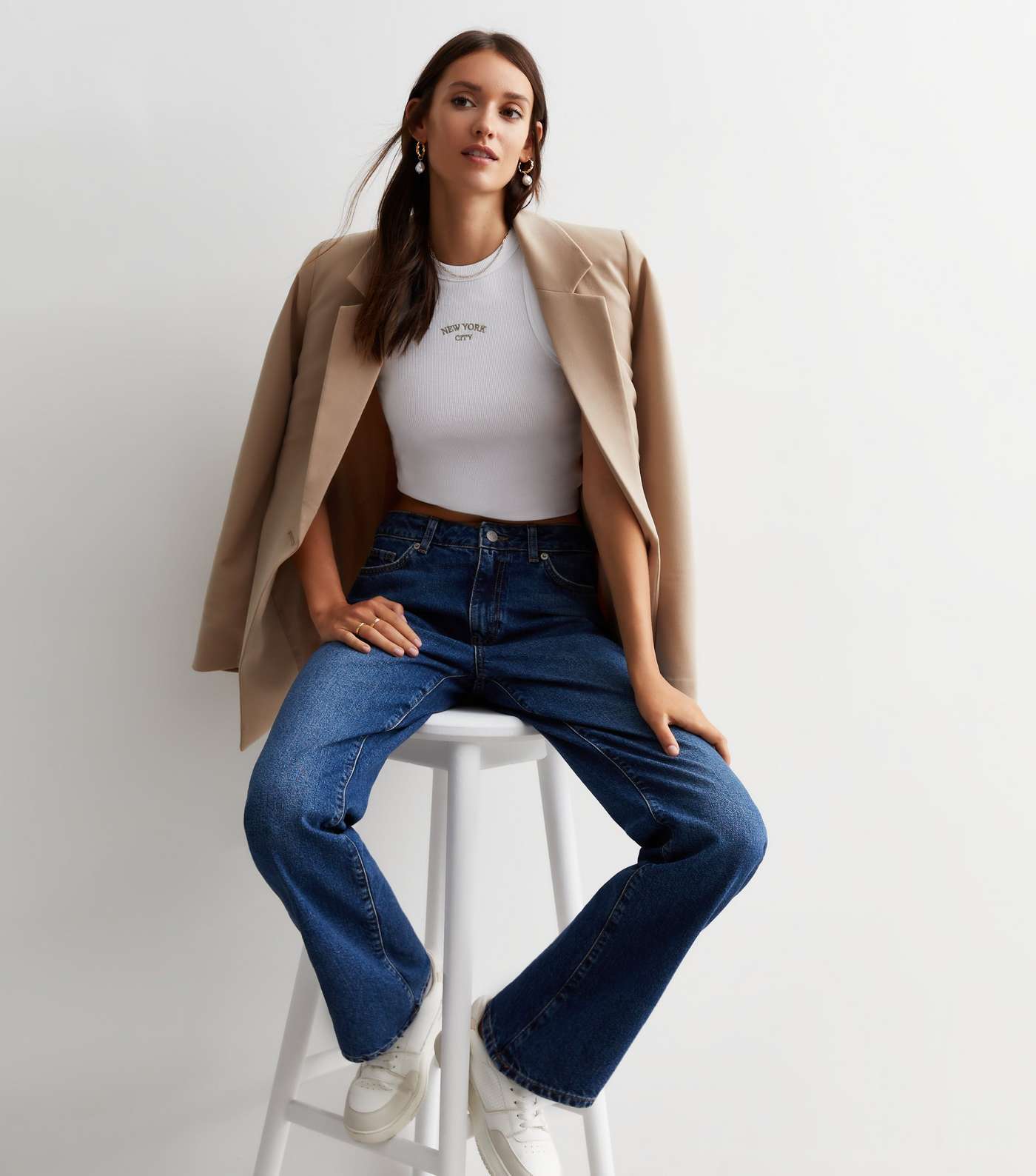 Blue High Waist Baggy Dad Jeans | New Look