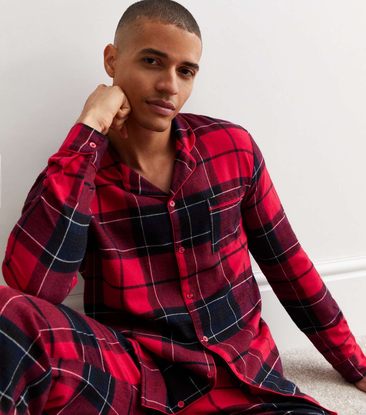 Red Trouser Family Christmas Pyjama Set with Check Pattern | New Look