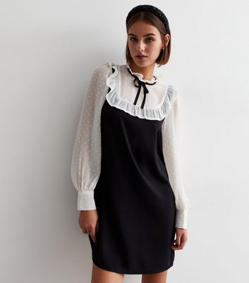 Black neck tie store dress