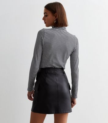 Leather button up on sale skirt