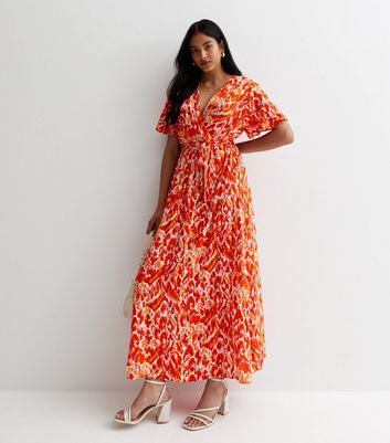 Orange tiger clearance print dress