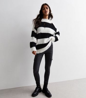 Striped black hotsell and white jumper