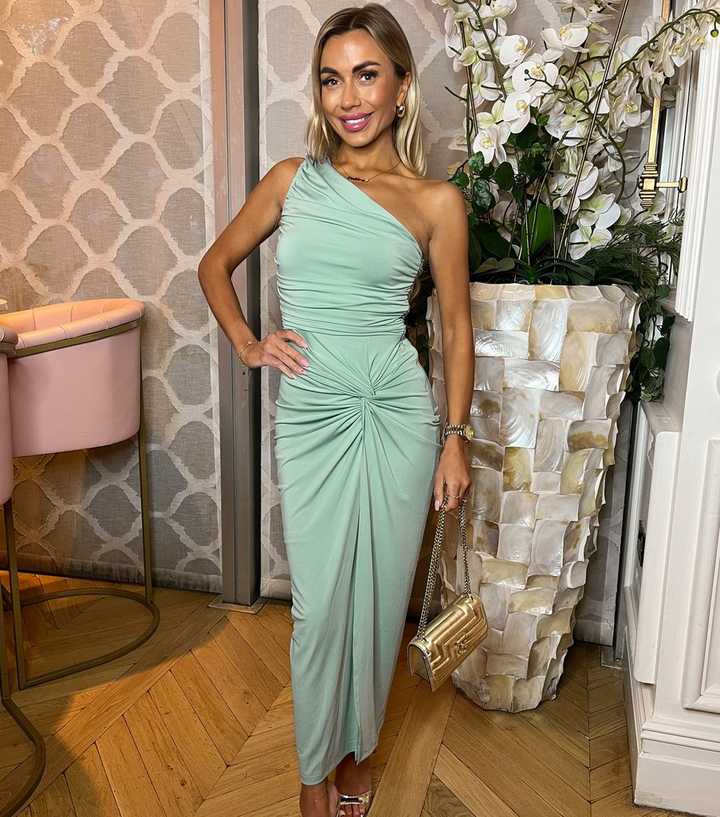 AX Paris Ruched One Shoulder Midi Dress