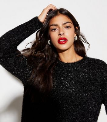 Black sparkle sweater sale