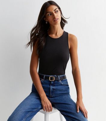 Black bodysuit with sales high waisted jeans