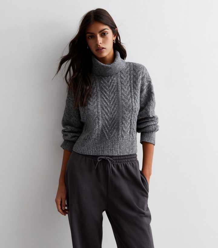 Roll Neck Knit in CHARCOAL GREY