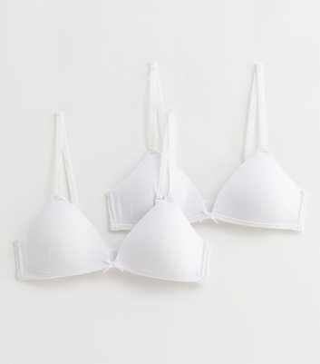Girls 2 Pack Pale Blue and White T-Shirt Bras