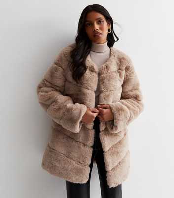 Gini London Light Brown Faux Fur Jacket