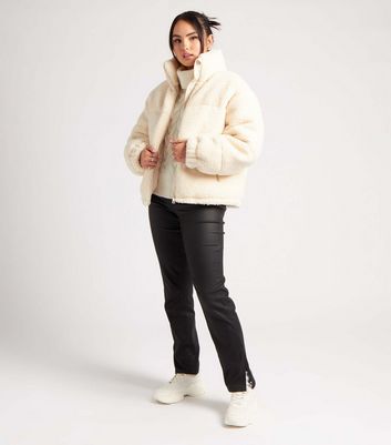 Borg cropped puffer outlet jacket