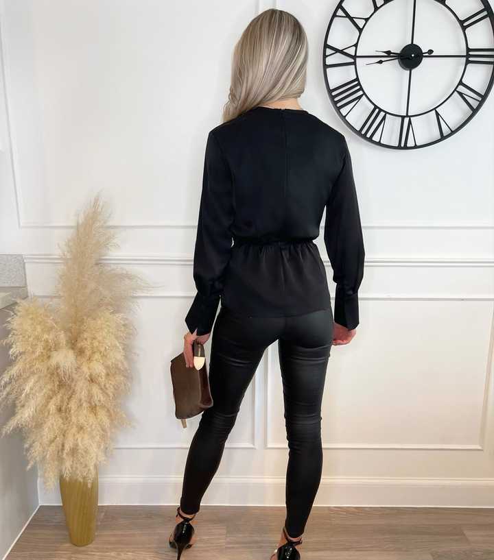 Black Leather Look Leggings – AX Paris