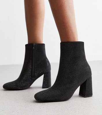 Buy TRUFFLE COLLECTION Black Womens Slip On Heeled Ankle Boots | Shoppers  Stop