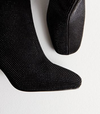 Black embellished ankle clearance boots