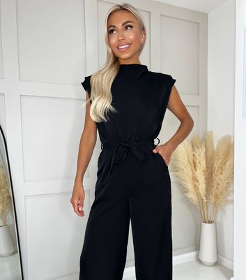 Dralofao Dungarees Rompers For Women Uk Black Jumpsuit Solid 2023 New  Jumpsuits Stretchy Air Essentials Jumpsuit Crew Neck Wide Leg Jumpsuit  Drawstring Elasticated Waist Women'S Sleeveless Jumpsuit Sc : Amazon.co.uk:  Fashion