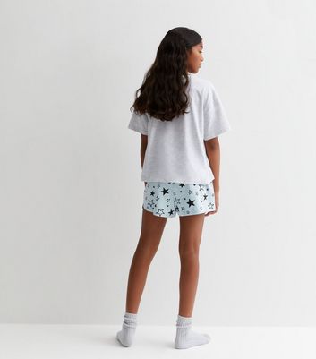 Girls Light Grey Short Pyjama Set with Star Print New Look