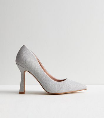 Silver glitter clearance court heels