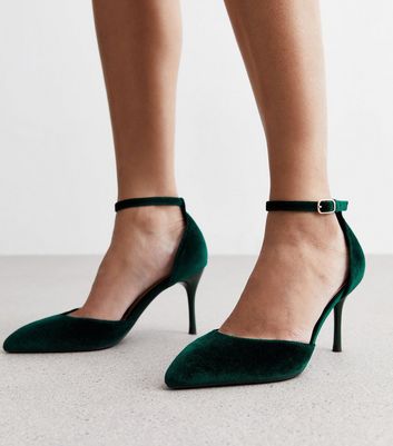 Dark green suede court shoes hotsell