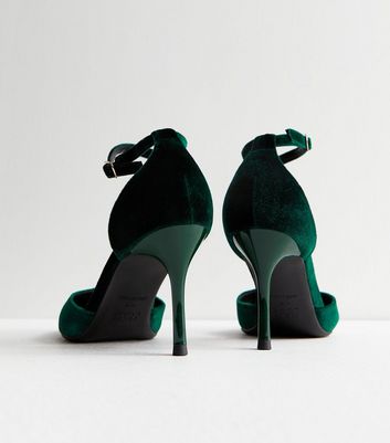 Dark green velvet clearance heels