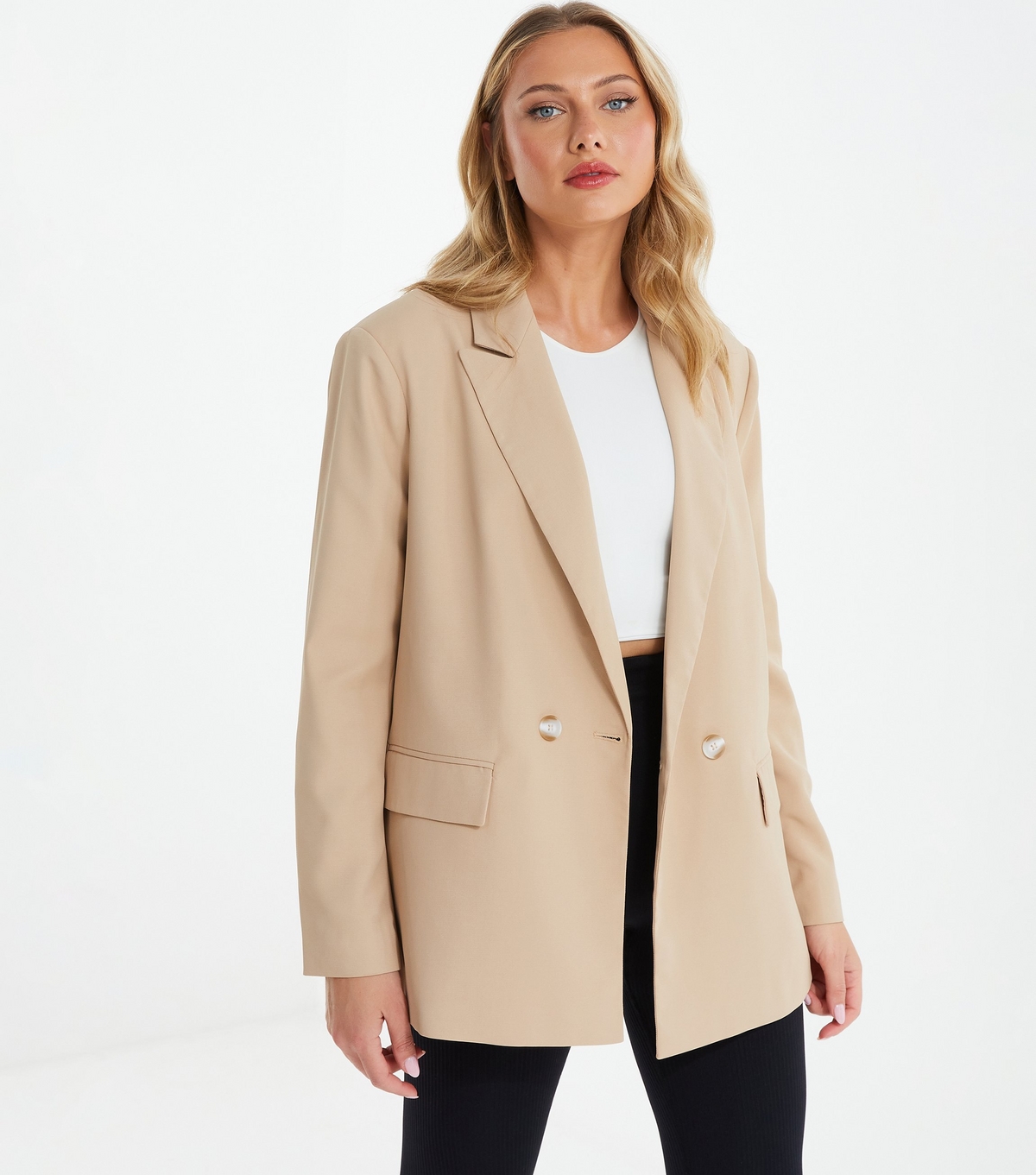 Women's Camel Oversized Blazer Quiz New Look