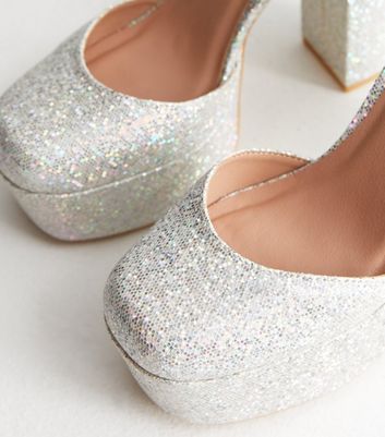 Glitter thick clearance heels