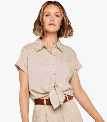 Apricot Stone Tie Front Shirt
