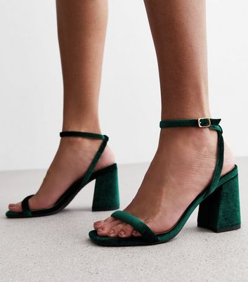 Green shop block heels