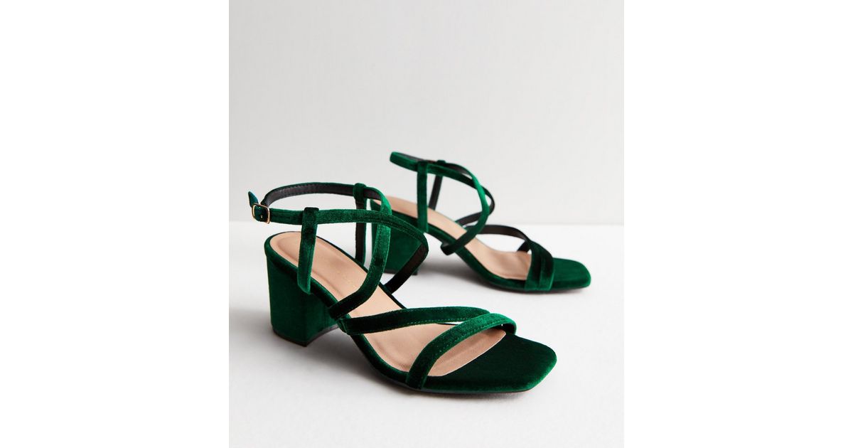 green block heel shoes