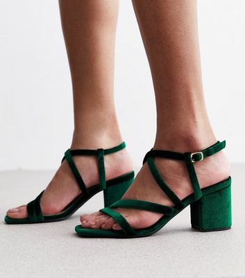 Dark green 2025 strappy heels