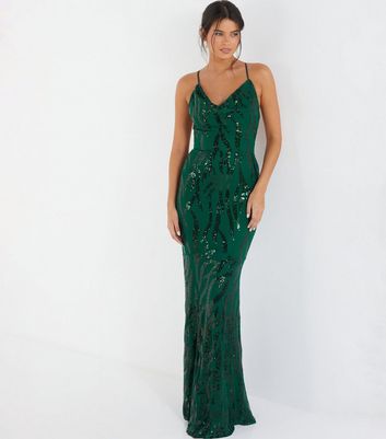 Dark green shop sequin bridesmaid dress