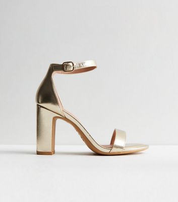 Rose gold 2025 metallic block heels