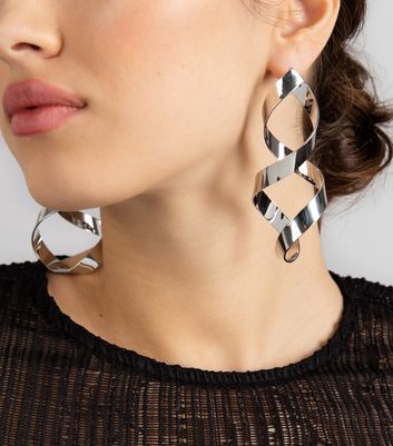 Silver long earrings 2025 new look